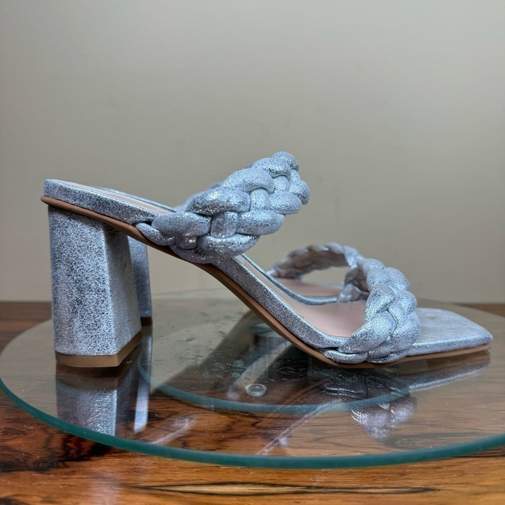 Dolce Vita Paily Heels - silver Metallic Suede - size 6 - Picture 8 of 16